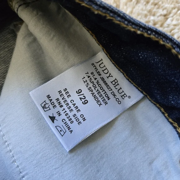 Judy Blue Skinny Fit Jeans Womens 9/29  Raw Hem Dark Blue High Rise - Picture 5 of 10